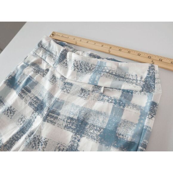 Women's White & Green Pockets Pants L - Picture 5 of 8